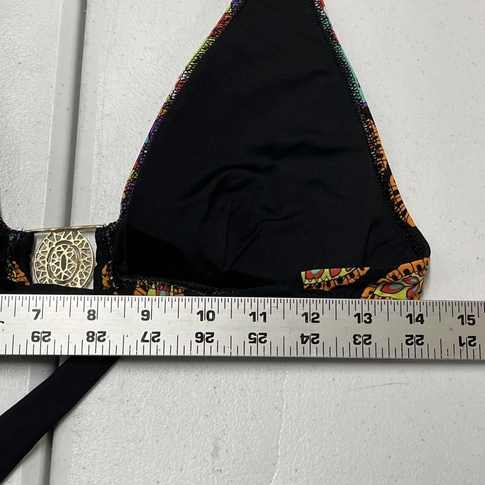 Trina Turk Bikini Vibrant Colorful Swimsuit Halter Tie Resort Beach Vacation - Picture 12 of 13